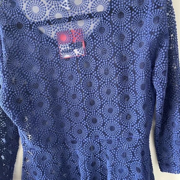 NWT Anthropologie Only Hearts Love is Enough Blue Sheer Lace Zipper large - Picture 11 of 13